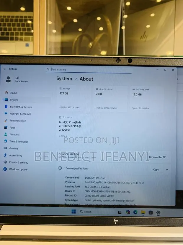 Laptop HP ZBook Power G7 16GB Intel Core i9 SSD 512GB · Photo 1