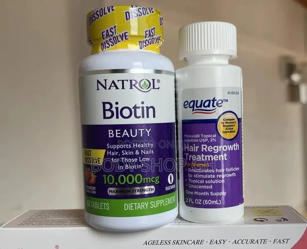 Equate Minoxidil + Natrol Biotin Hairloss Treatment · Photo 1