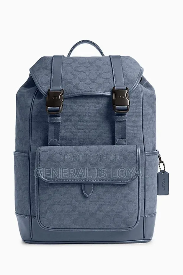 Navy Blue Coach Canvas Backpack · Photo 1