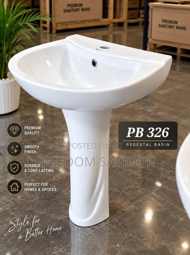 PB 326 Premium Pedestal Basin — Elegant Design for Modern Bathrooms · Photo 1