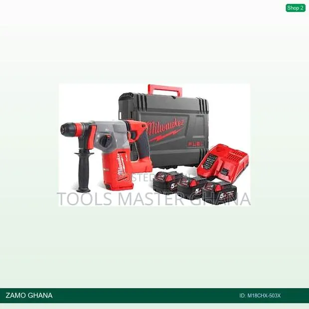 18v Combi Hammer Fuel SDS-Plus 2.5j 5ah 3 Batt 26m(C) Fi - M18chx-503x · Photo 1