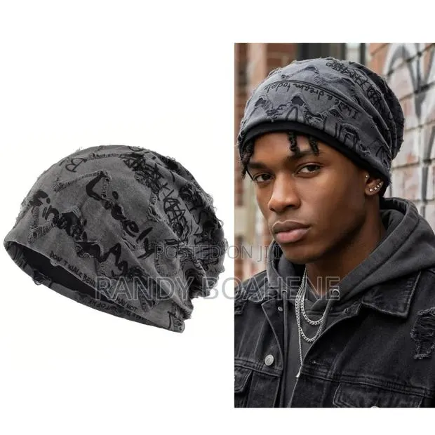 Graffiti Distressed Beanie · Photo 1