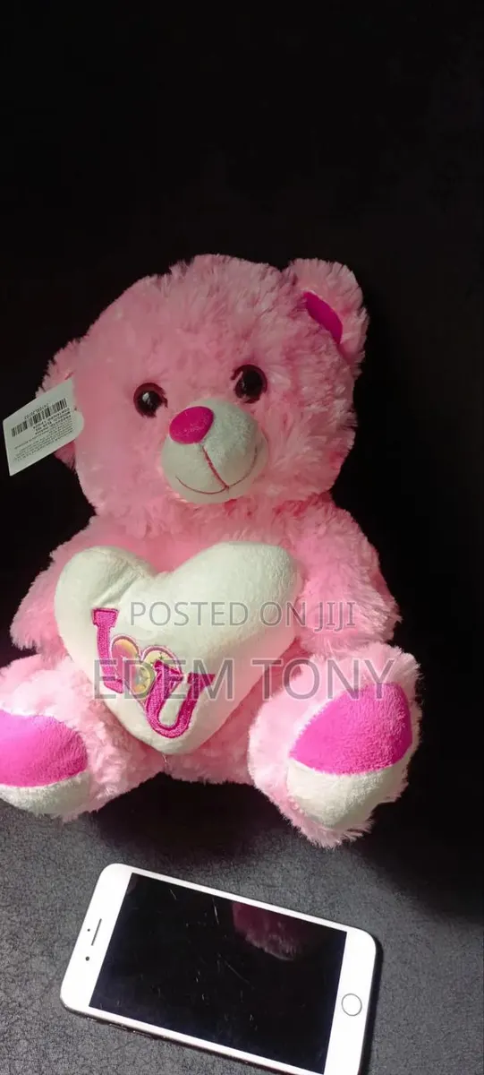 Pink " I U " Teddy Bear. Dimensions - 30×24cm · Photo 1