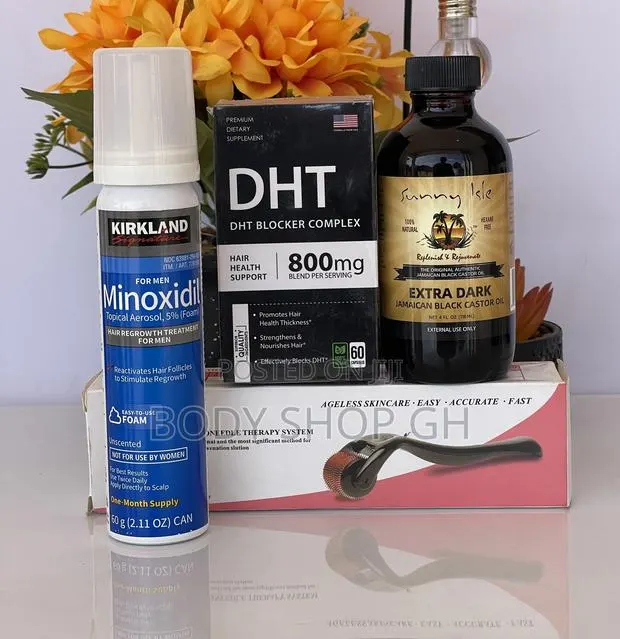 Kirkland Minoxidil Foam + DHT Blocker + Castor Oil + Roller · Photo 1