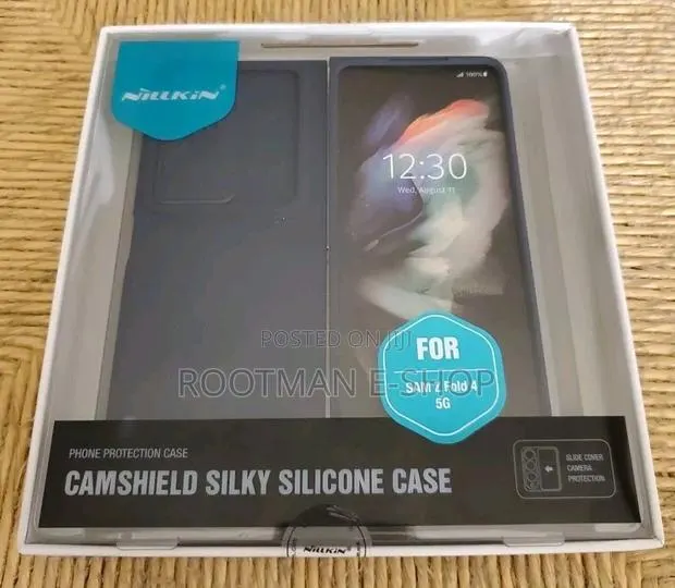 Nillkin Camshield Silky Silicone Samsung Z Fold 4 Blue Case · Photo 1