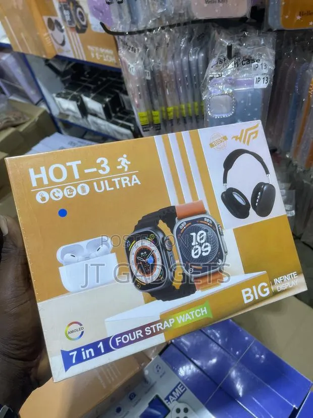 HOT-3 Ultra Smart Watch 7-in-1 Combo (With Wireless Earbuds Headset) · Photo 1