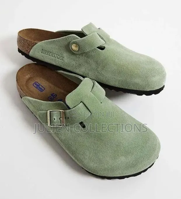 Original Birkenstock Boston Suede Lemon Green · Photo 1