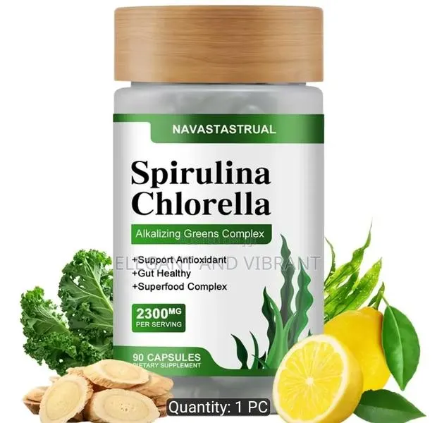 Spirulina and Chlorella, Wheatgrass, Kale and Ashwagandha Complex · Photo 1