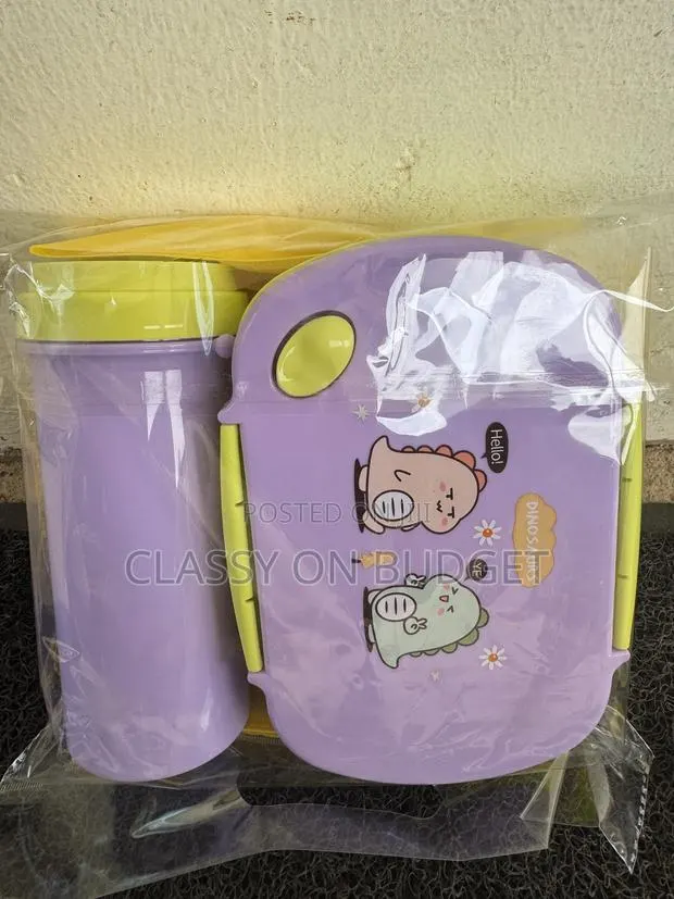 Kids Bowl and Water Bottle Set With Fork · Photo 1