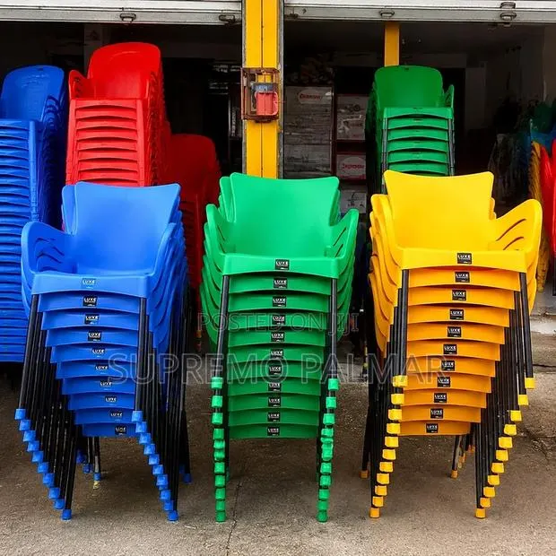 Colourful Polypropylene Armchair - Stackable Metal-Frame Seating. · Photo 1