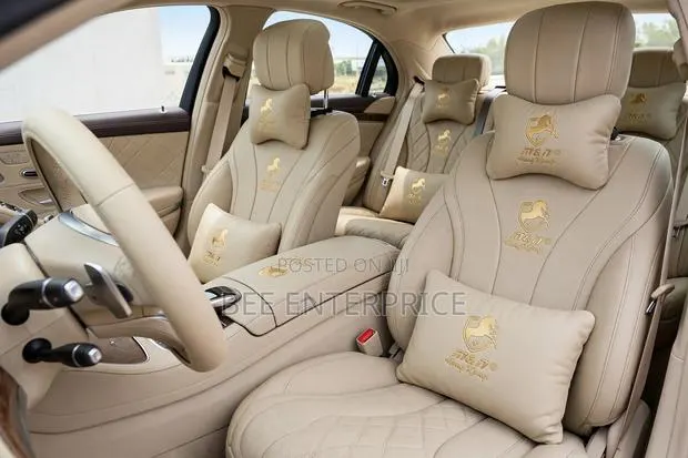 Hong Kong Complete Seat Covers-All Beige and Beige/Black -5 Seater Set · Photo 1