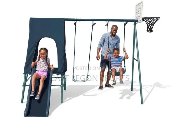 Swing With Slide New and Basketball Hoop Stand · Photo 1