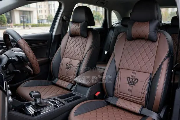 Black and Brown Leather Seat Cover · Photo 1