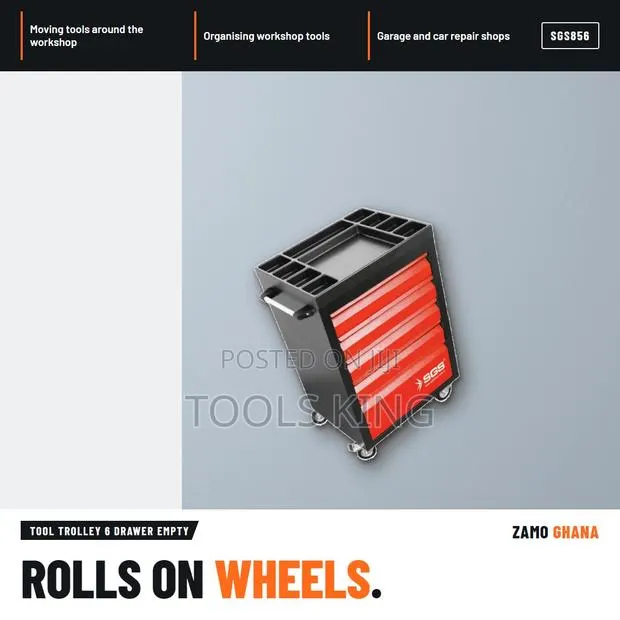 Tool Trolley 6 Drawer Empty - SGS856 · Photo 1