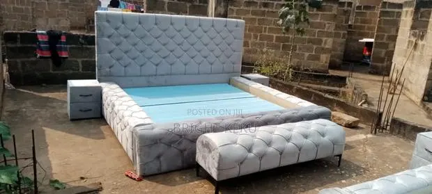 King Size Bed Frame With Side Drawers and Ottoman · Photo 1
