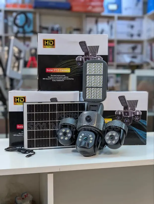 4G Solar Triple Lens High Quality V380 Pro With Flood Lights. · Photo 1