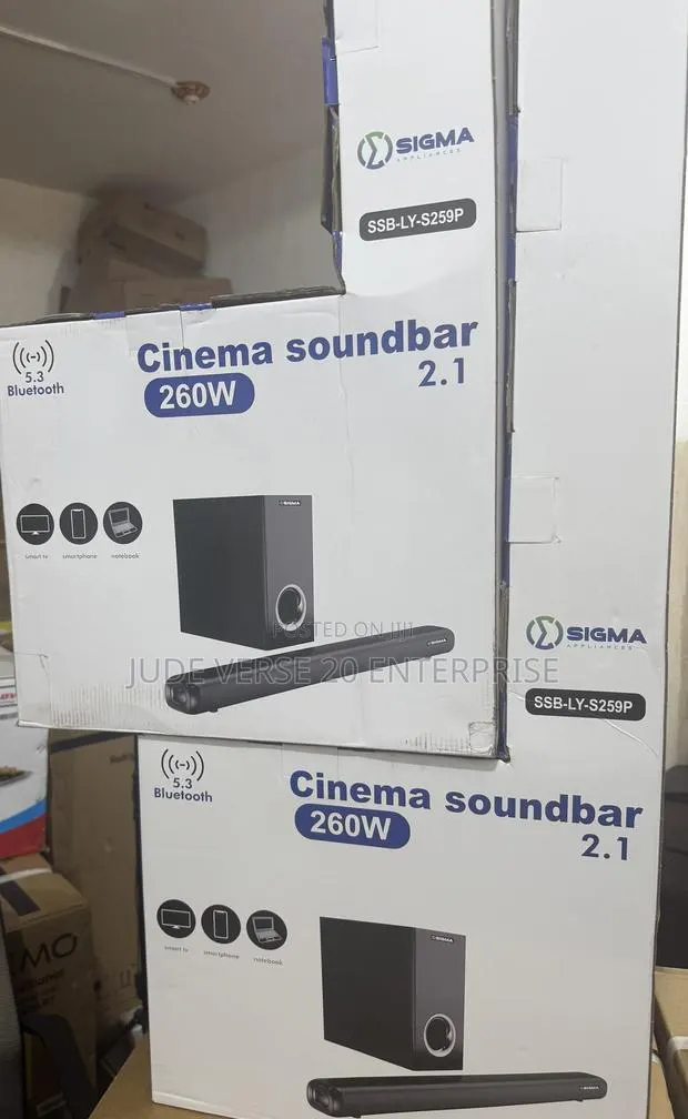 Sigma Cinema Soudbar 2.1 Channel With 260watts and Wireless Subwoofer · Photo 1