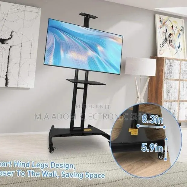 Shop Mobile Tv Trolley Suitable for Tv Between 32”-70”,Black · Photo 1
