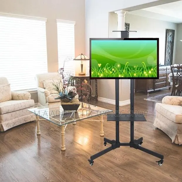 Tv Stand With Wheels Dvd Shelf 32”-70” · Photo 1