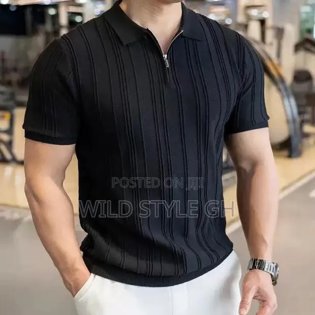 Half-Zip Lightweight Slimfit Knitted Polo Shirts · Photo 1