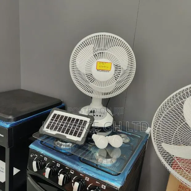 The Number One Rechargeable Fan With Solar Panels & Bulbs From Morgan · Photo 1
