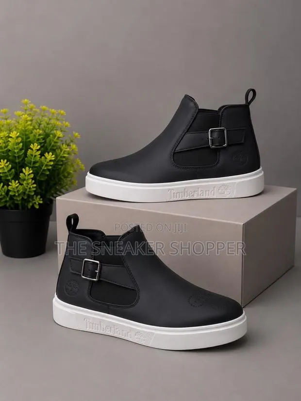 Timberland Court Side Chelsea Boot "Black Leather / White Sole" · Photo 1
