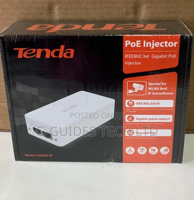 Tenda 51V Gigabit PoE Injector 30W POE30G-At · Photo 1