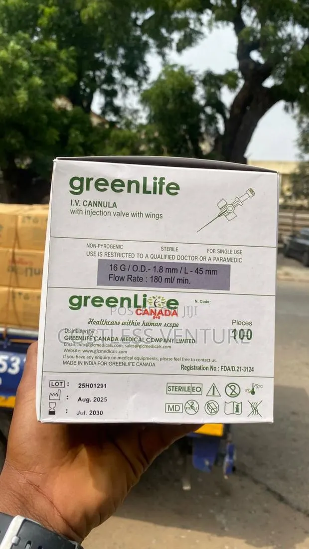 Greenlife I.V Cannula (16g) Grey · Photo 1