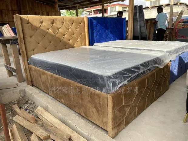 Brown Leather Bedframe ( Double 54x75)/ Free Delivery · Photo 1