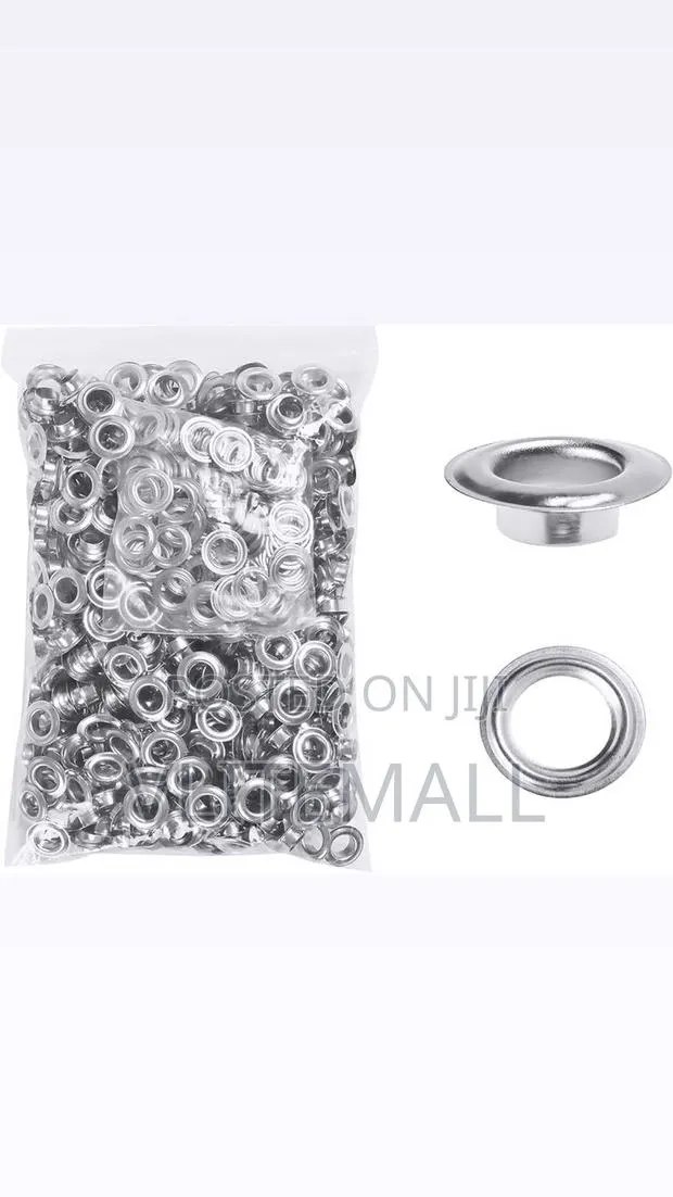 22mm Silver Tone Hole Punch Round Eyelet Grommet · Photo 1