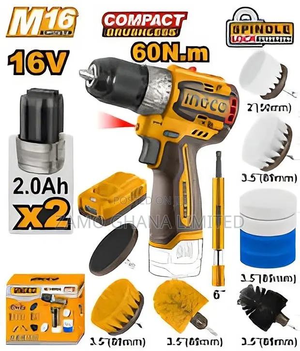 Cordless Drill 16v 60nm + 2 Battery + 11 Accs - Cosli240786 · Photo 1