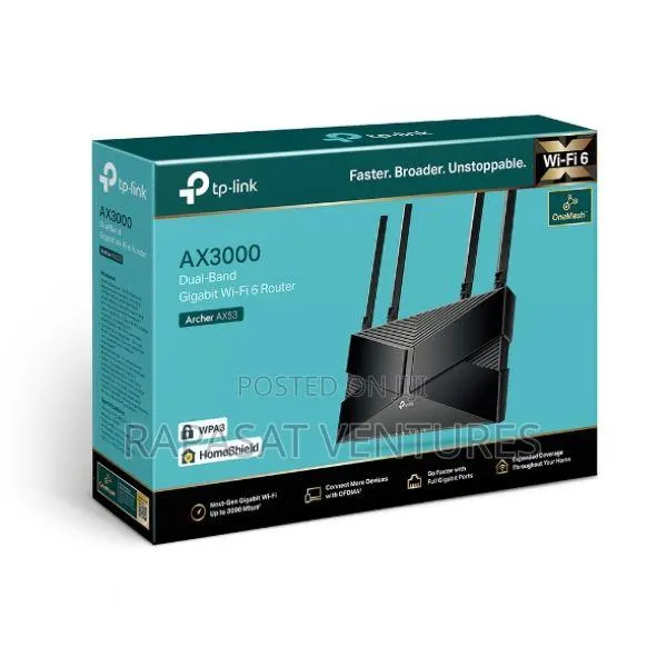 Tp-Link Ax3000 Dual Band Gigabit Wi-Fi 6 Router Archer Ax53 · Photo 1