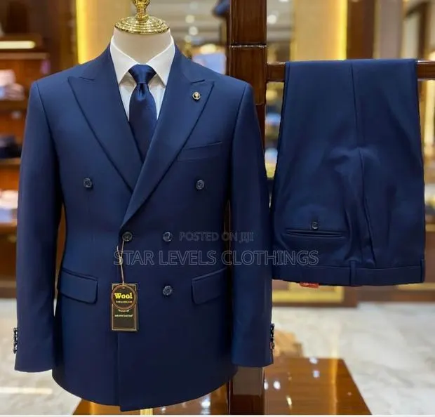Blue Black Double Breasted Suit in All Sizes · Photo 1