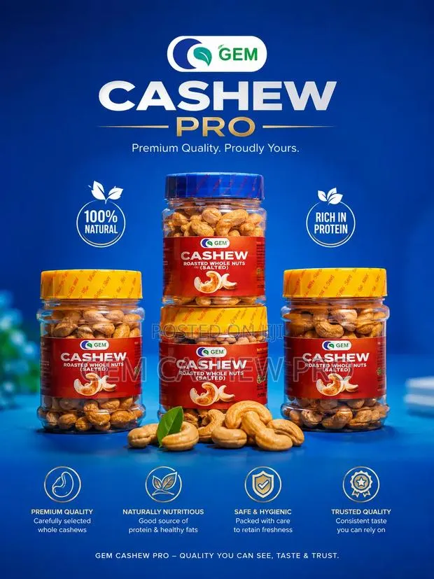 350g Roasted GEM Cashews (Unsalted, Lightly Salted, Moringa Coated) · Photo 1