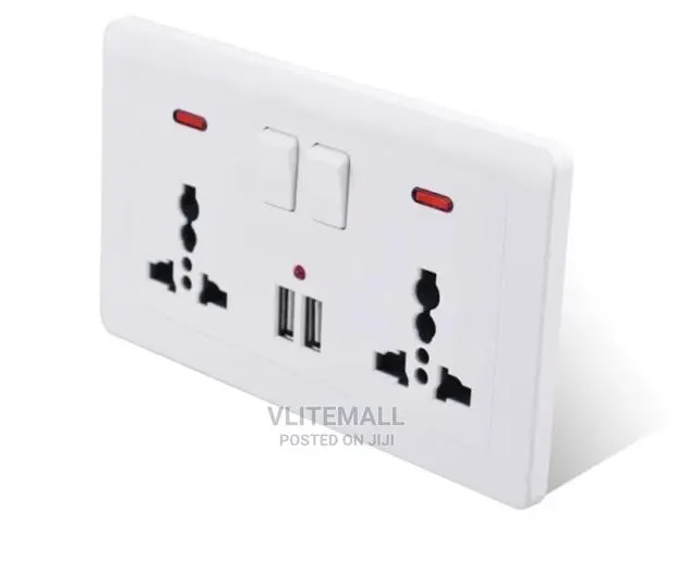 Dyeson Double Universal Socket With 2-usb Neon Indicator · Photo 1
