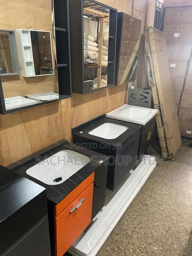 80cm Black Marble Cabinet Basin · Photo 1