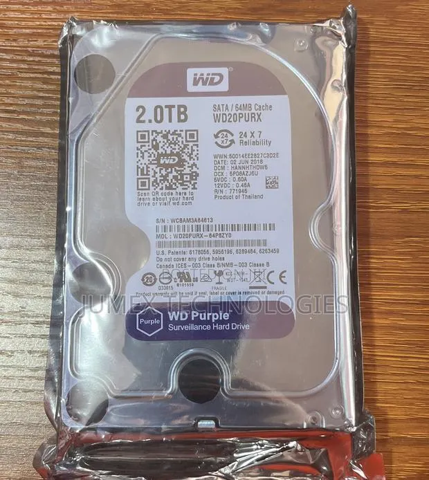2tb Surviellance HDD Wd Purple Sata / 64mb Cache · Photo 1