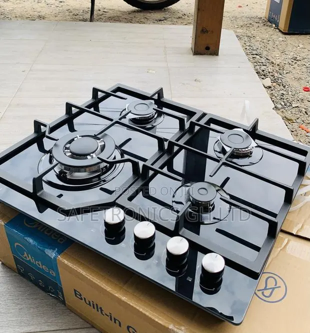 Recommend Black Midea 60cm 4 Burner Gas Hob| Black Glass [60GJ084] · Photo 1