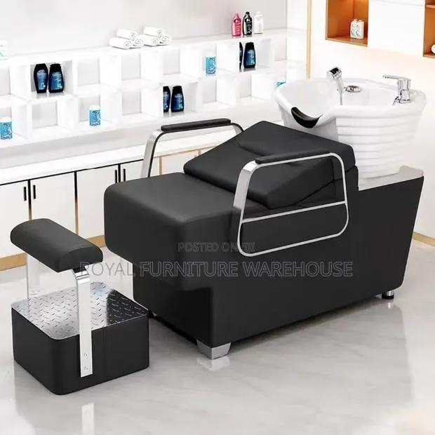 Semi-Reclining Salon Shampoo Backwash Unit and Chair Set · Photo 1