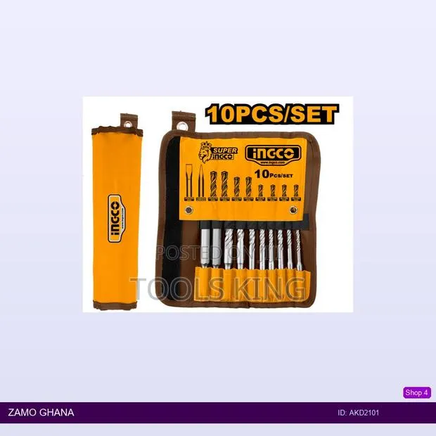 10 PCS Hammer Drill Bits and Chisels - Akd2101 · Photo 1
