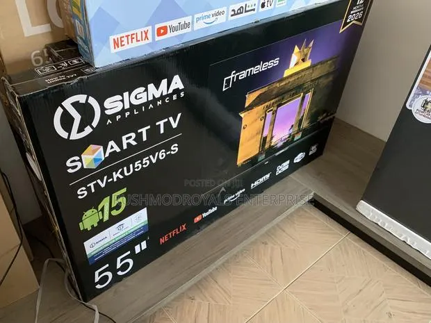 Sigma 55-Inch Uhd Smart Android Tv (Sig-Ku55v6-S) - Borderless Design · Photo 1