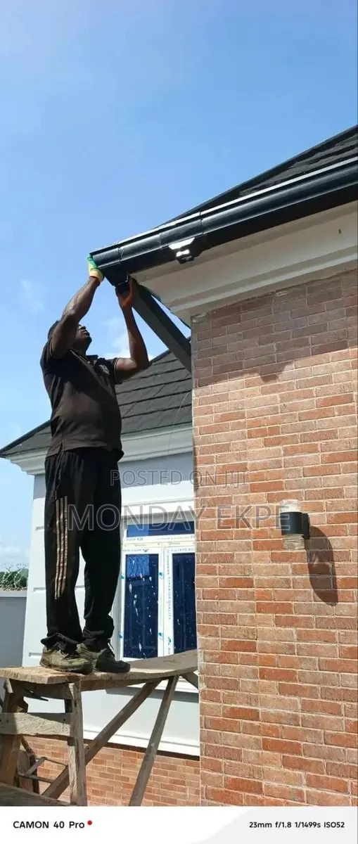 Black PVC Rain Gutter. · Photo 1