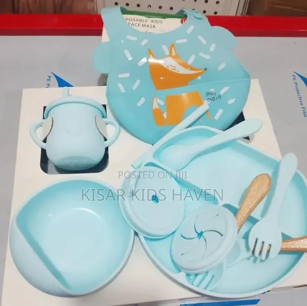 Blue Silicone Feeding Set for Babies 6 Months to 3 Years · Photo 1