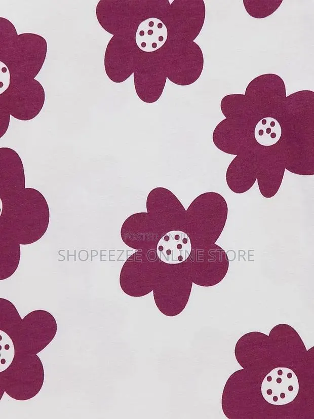 Girls Burgundy Floral Long Sleeve Pyjamas · Photo 2