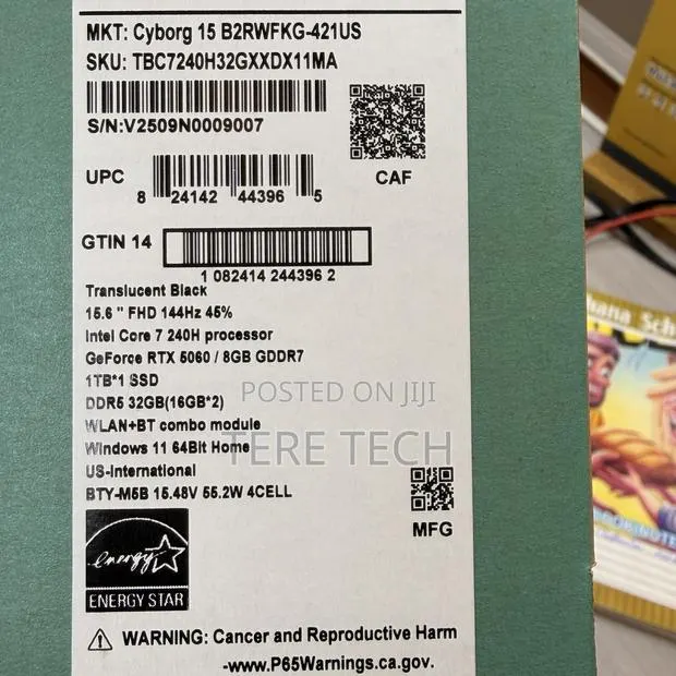 New Laptop MSI Cyborg 15 32GB Intel Core 7 SSD 1T · Photo 1