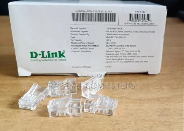 D-Link Cat 6 RJ45 Connectors (100pcs/Pack) · Photo 1