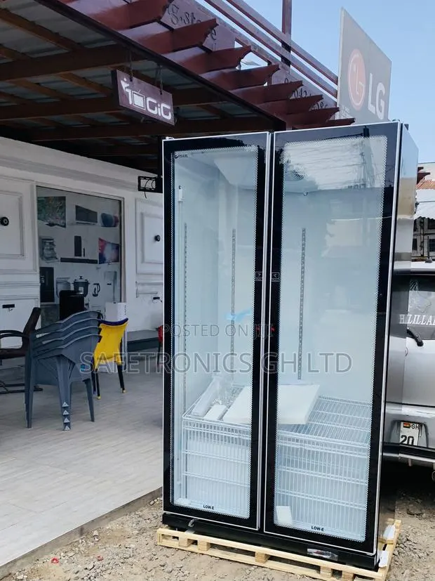 New Sleek PVC-801-27AA Pearl 690Liter Double-Door Glass Display Fridge · Photo 1