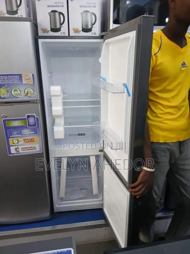 Dark Gray Colour Sigma Bottom Freezer 163l Double Door Fridge for Sale · Photo 1