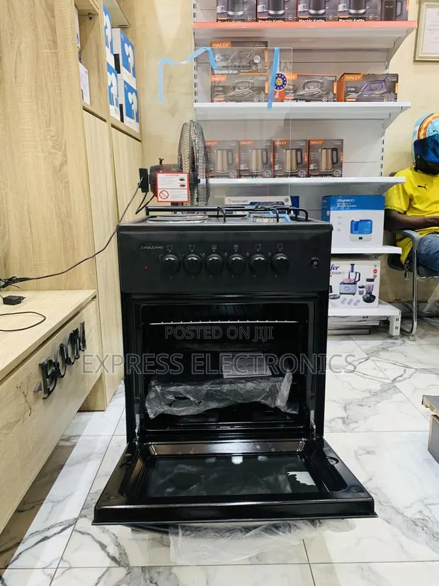 Lovely New Blavk 2-2 Stove Gas Electric Cooker Oven · Photo 1