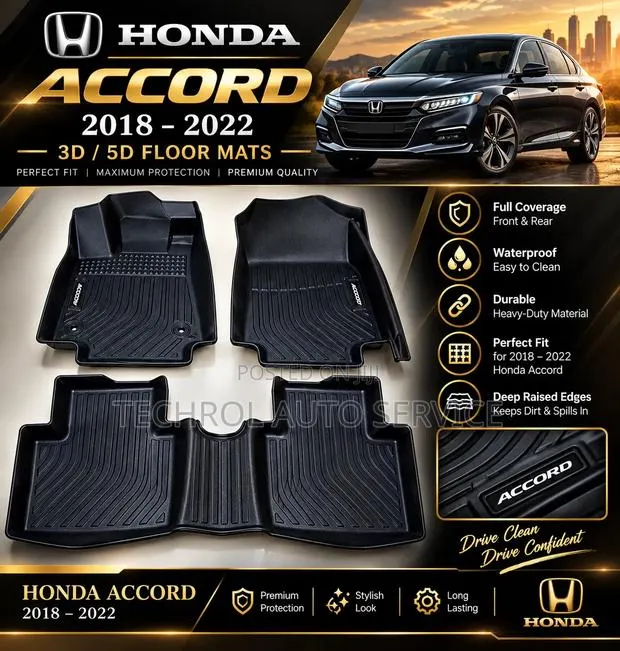 Honda Accord 2018 - 2022 Floor Mat 3D,5D CUSTOM MADE